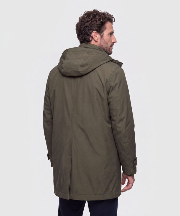 Chaqueta Tipo Parka Con Capucha Para Hombre