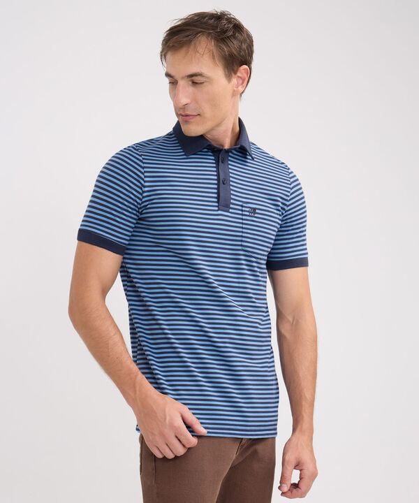 Polo Preteñida Cuello Maquina Con Bolsillo