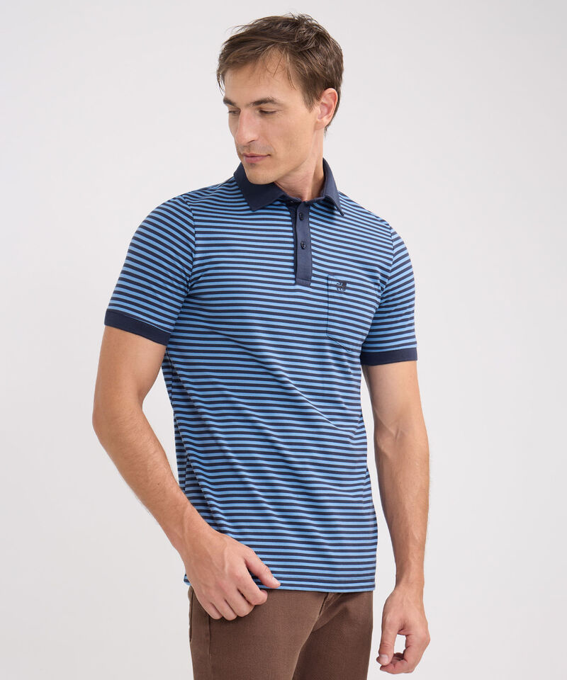Polo Preteñida Cuello Maquina Con Bolsillo