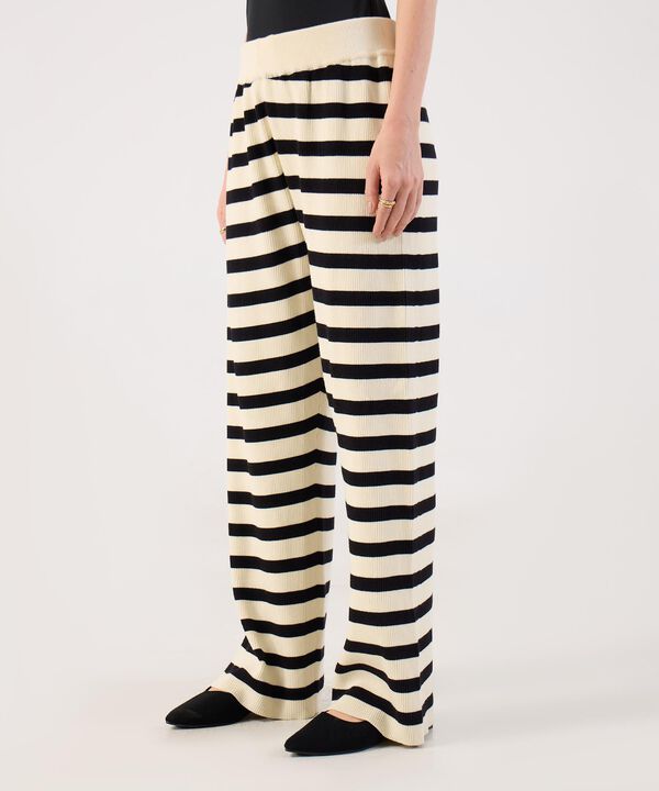 Pantal&oacute;n en Tejido de Punto Rayado para Mujer image number null