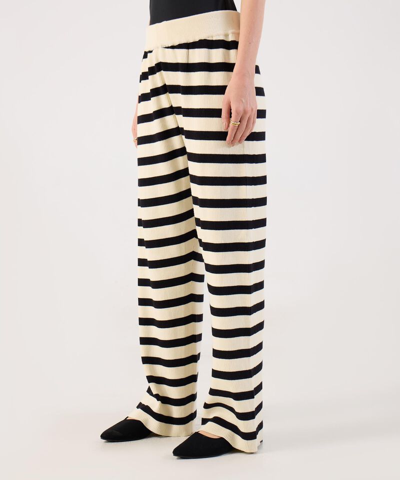 Pantal&oacute;n en Tejido de Punto Rayado para Mujer