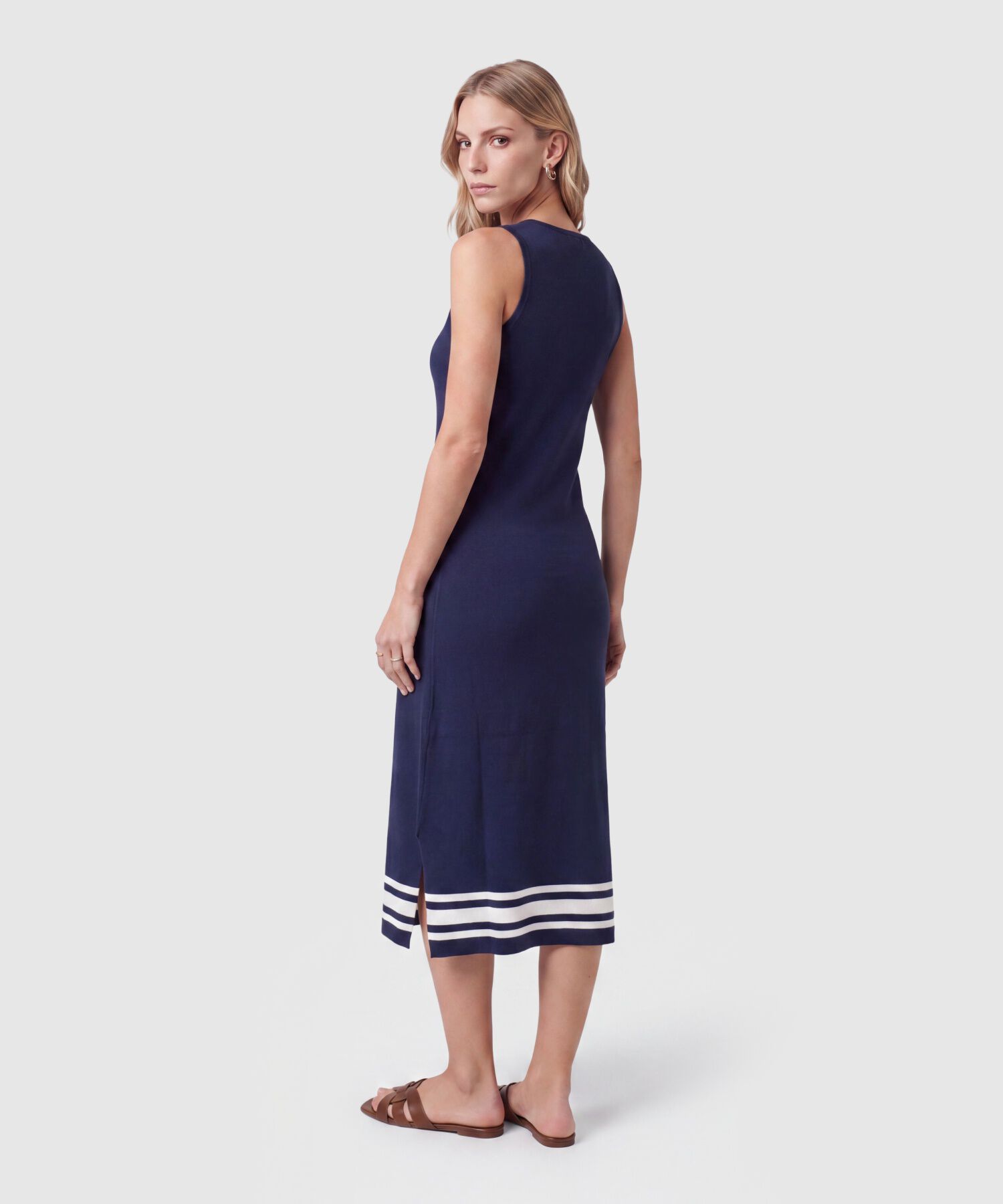 Vestido Midi Sin Mangas Para Mujer
