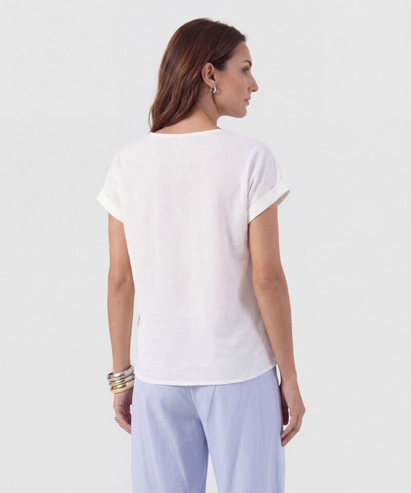 Blusa De Corte Lineal Y Manga Doblada