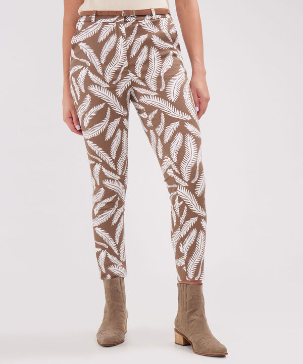 Pantalon Chino Estampado  Con Cinturon