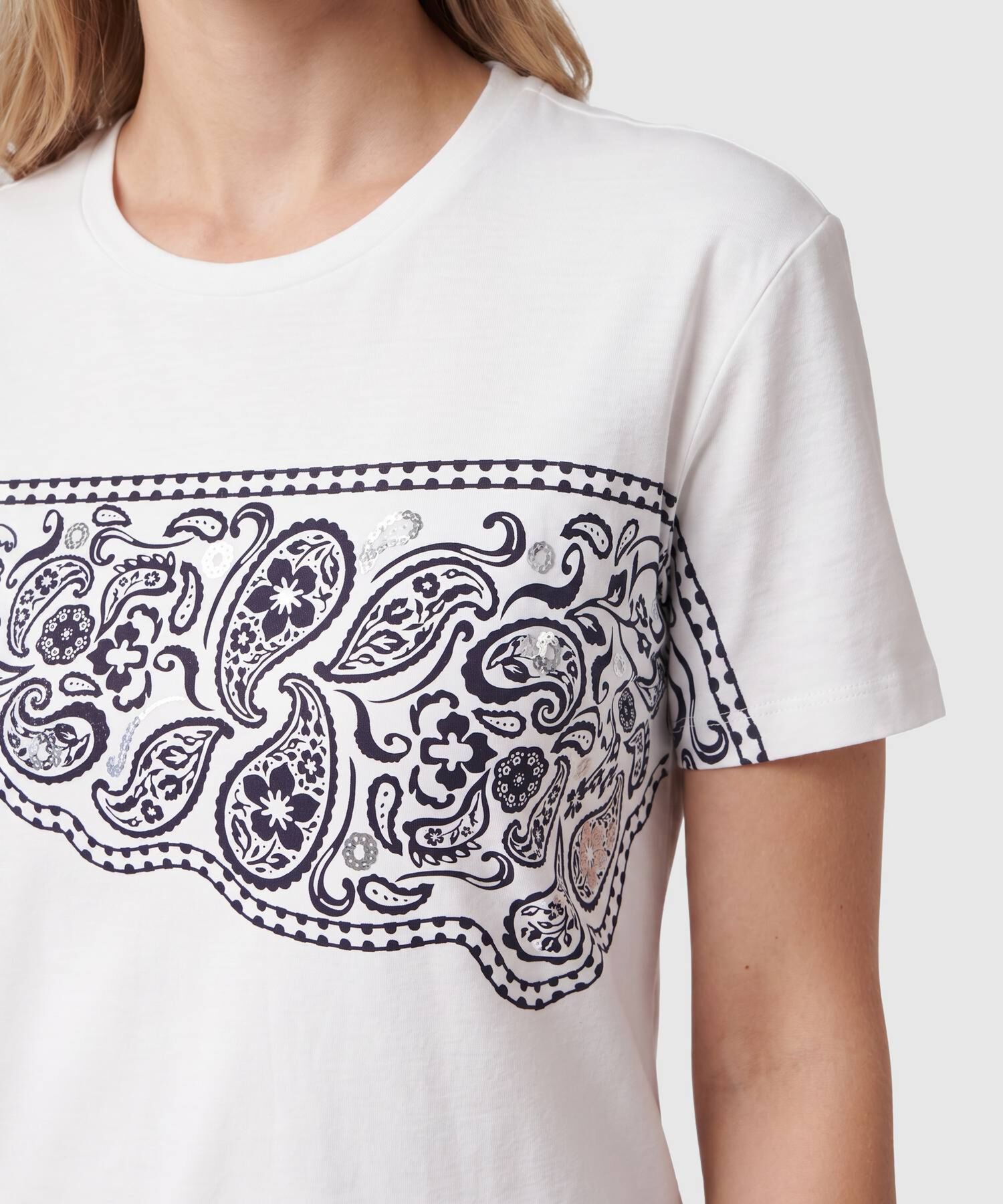 Camiseta Estampado Manga Corta Para Mujer