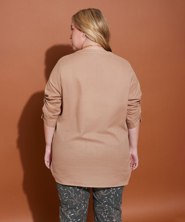 Blusa Manga 3/4 Cuello Neru Unicolor 