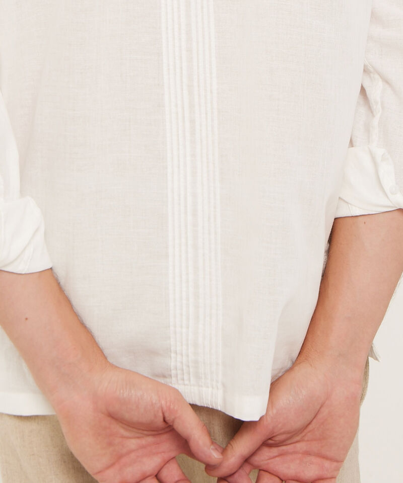 Camisa Guayabera Cuello Camisero Abierto Mini