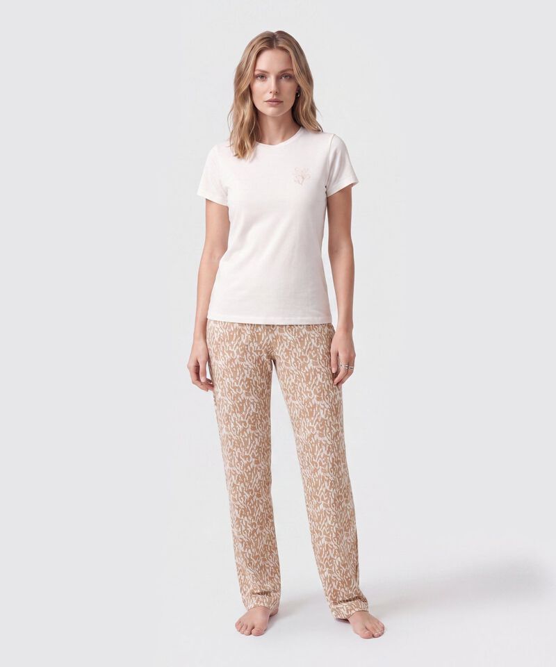 Pijama De Pantal&oacute;n Y Cuello Redondo Mujer