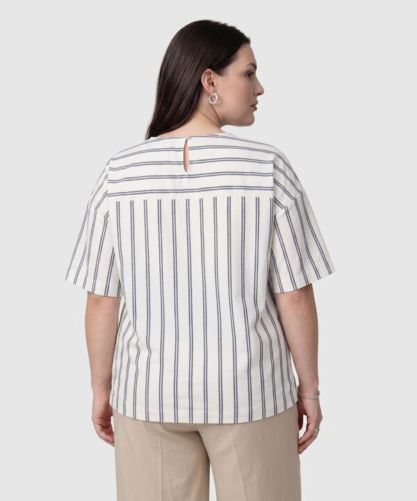 Blusa De Rayas Cuello Redondo Mujer Curvy