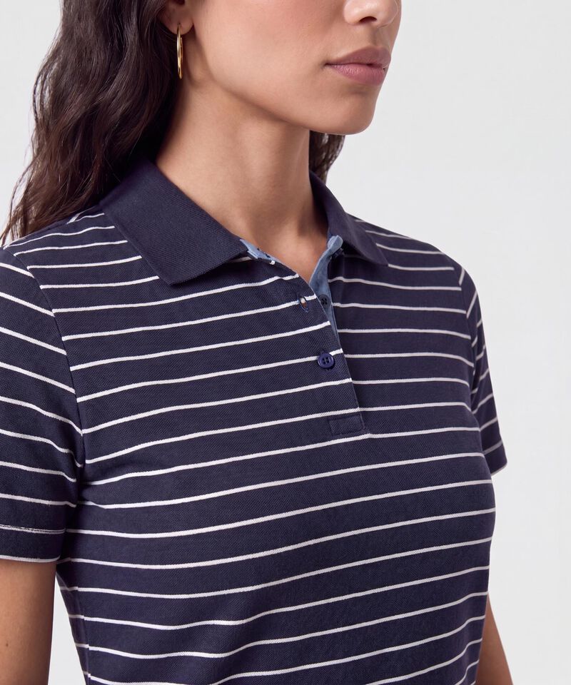 Polo Estampada Manga Corta Con Cuello Tejido Sin Bolsillo