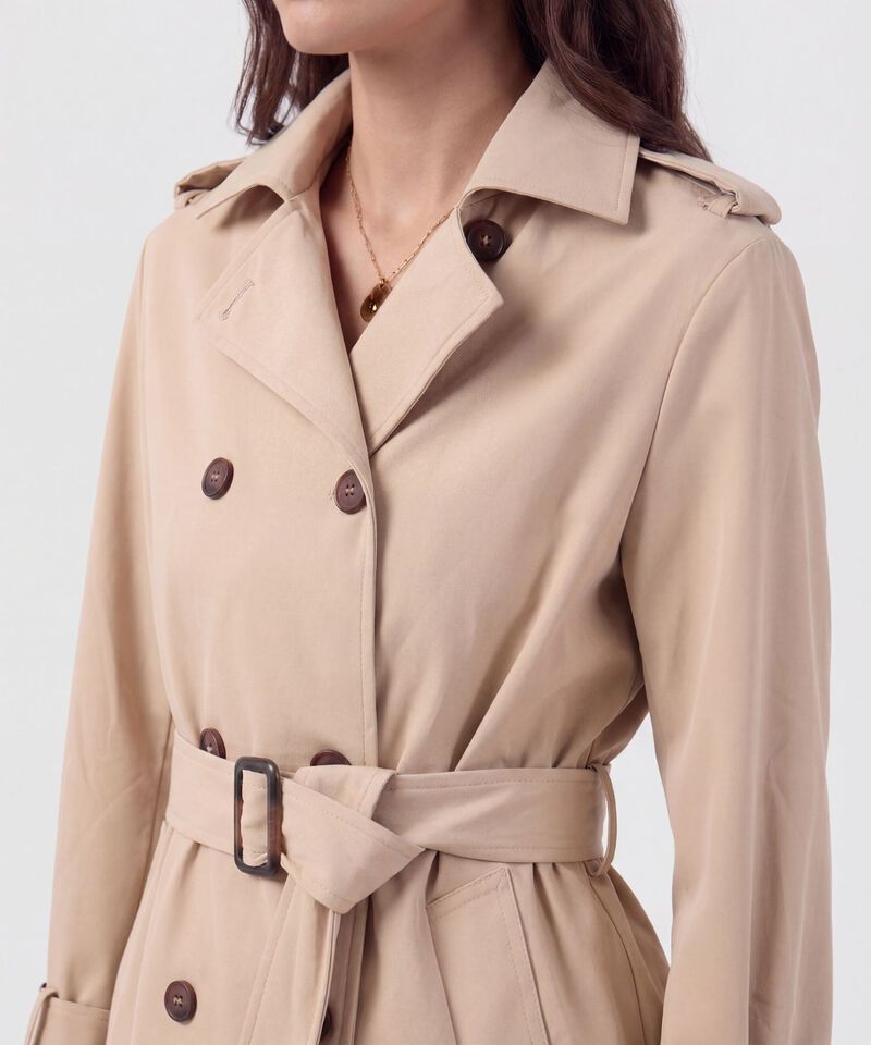 Chaqueta Trench Con Cintur&oacute;n Para Mujer