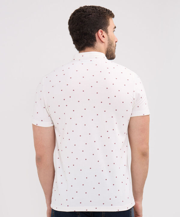 Polo Estampada, Cuello Mao Sin Bolsillo