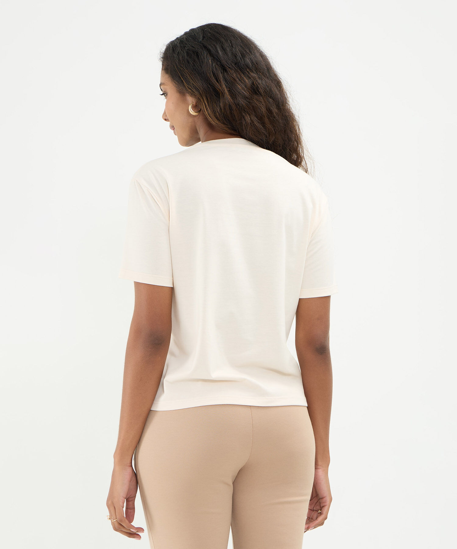 Camiseta Bordada Manga Corta Para Mujer