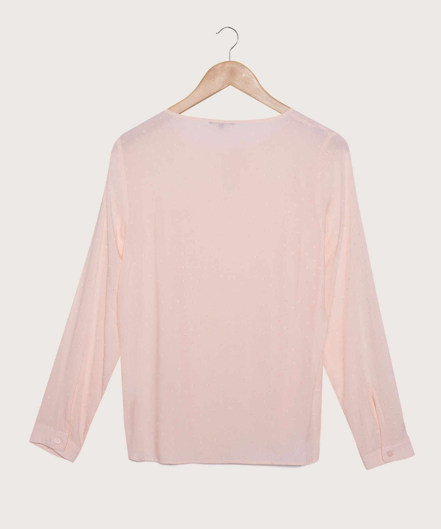 Blusa Manga Larga, Cuello Ojal