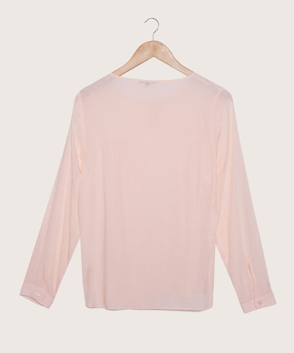 Blusa Manga Larga, Cuello Ojal
