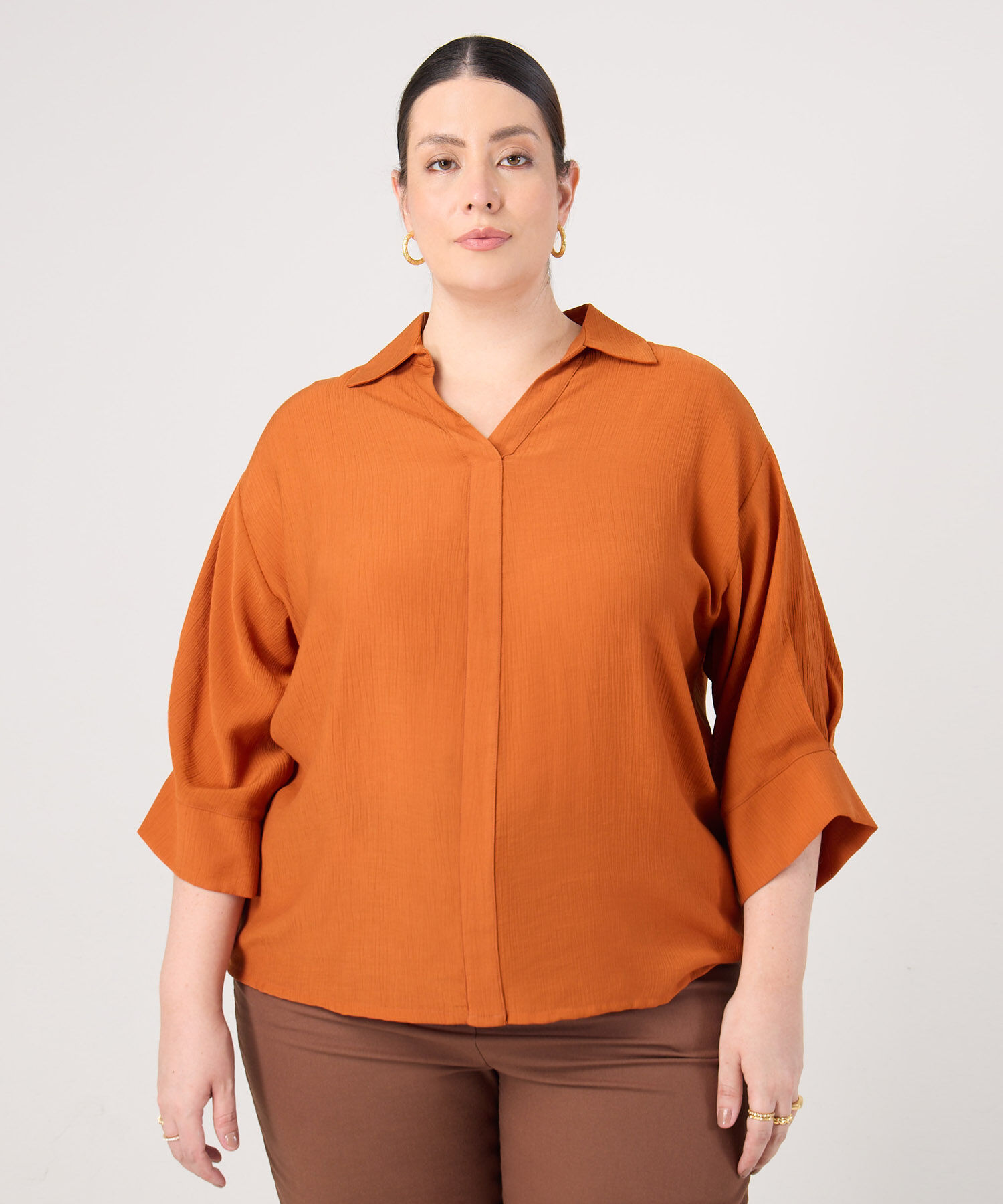 Blusa Manga 3/4 Para Mujer Curvy
