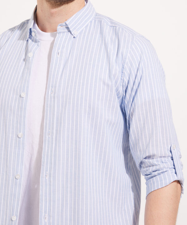 Camisa Manga Larga Preteñida Rayas, Slim