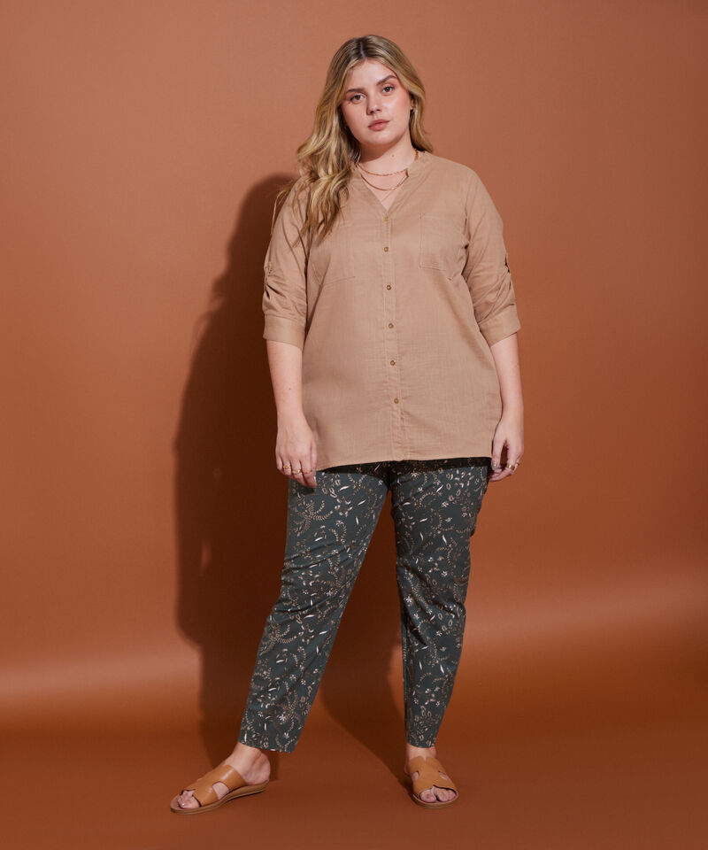 Blusa Manga 3/4 Cuello Neru Unicolor 