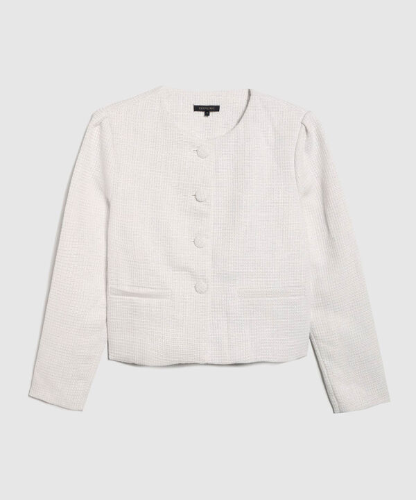Blazer Unicolor Con Bolsillos De Ribete