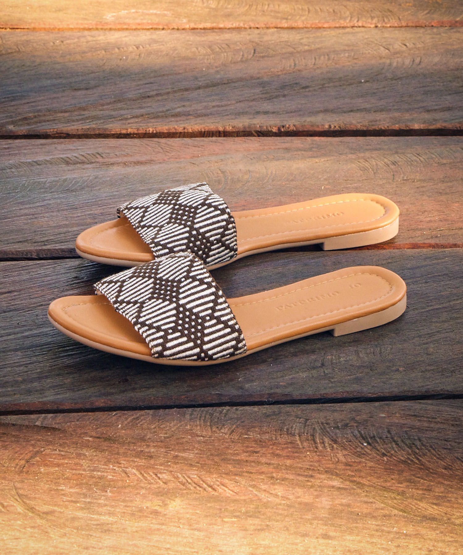 Sandalias Planas Con Algodón