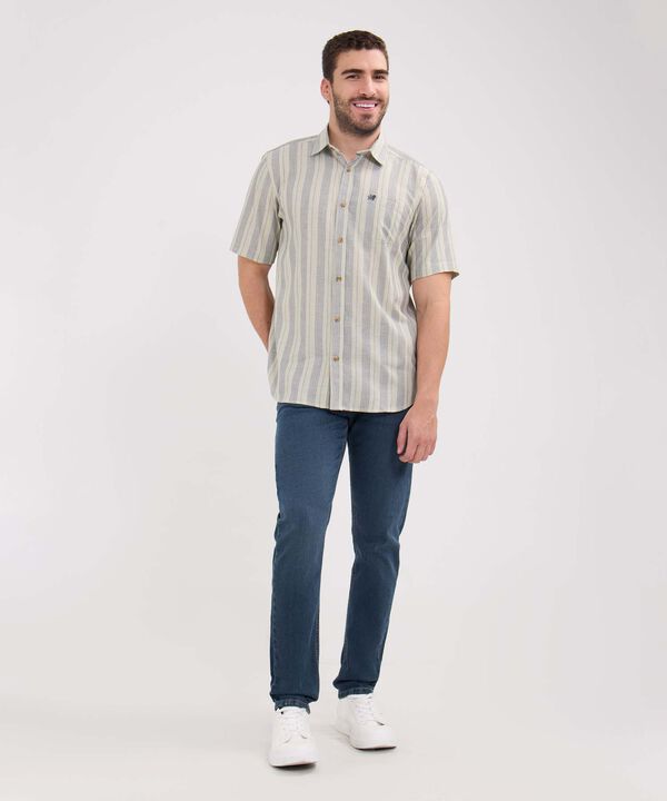 Camisa Preteñida, Manga Corta Con Bolsillo