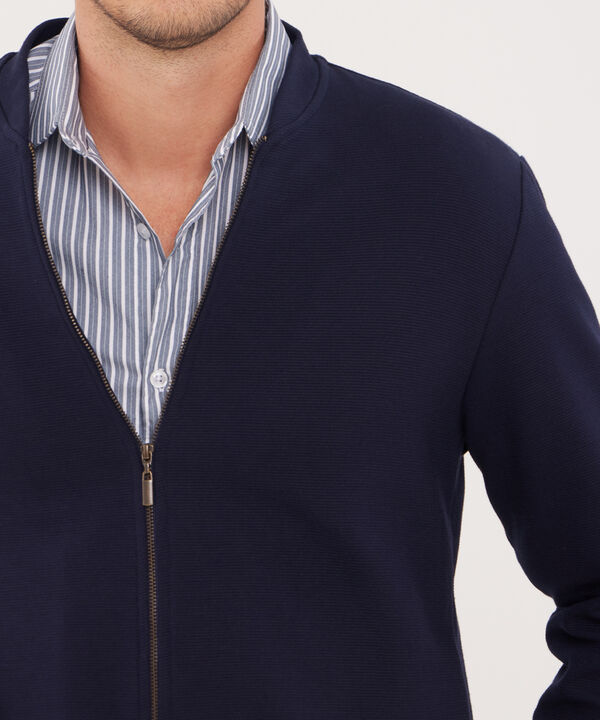 Buzo Unicolor Textura, Con Cierre Zipper image number null