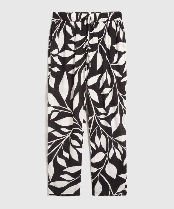Pantalon Estampado Con Pretina Encauchada image number null