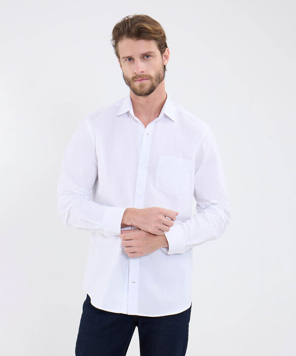 Camisa Unicolor Con Bolsillo image number null