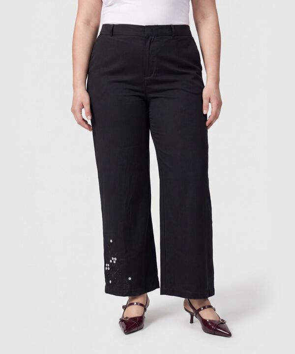 Pantal&oacute;n Culotte Con Pedrer&iacute;a Para Mujer Curvy image number null