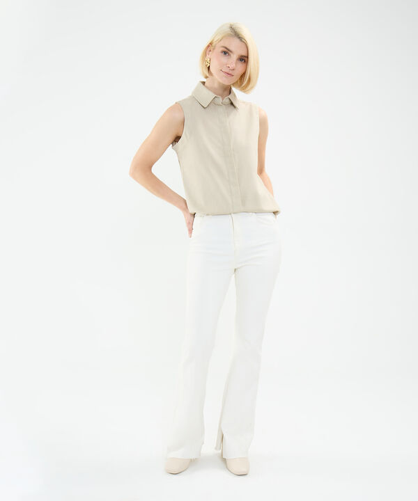 Camisa en Efecto Lino