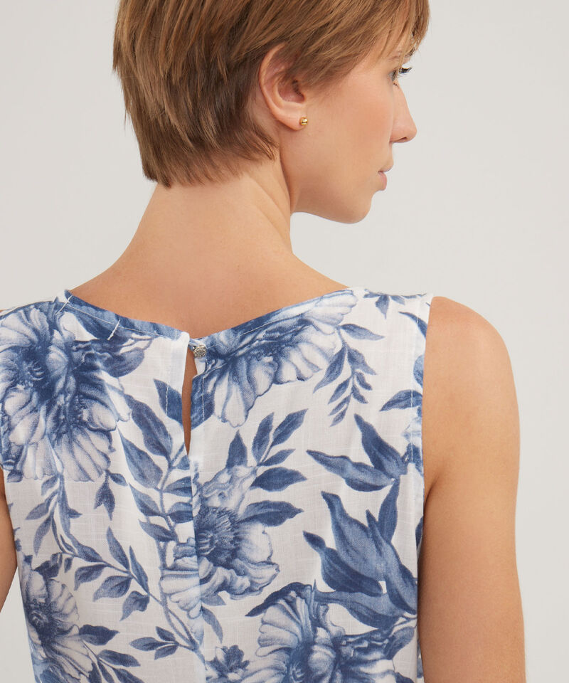 Vestido Estampado Manga Sisa Con Bolsillos Laterales, Nautico Artesanal Linea Moda