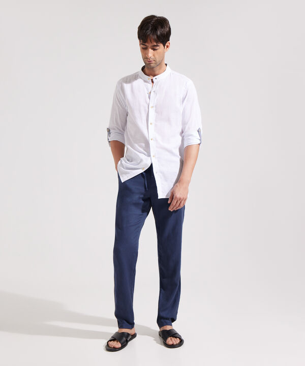 Camisa Manga Larga con Cuello Mao