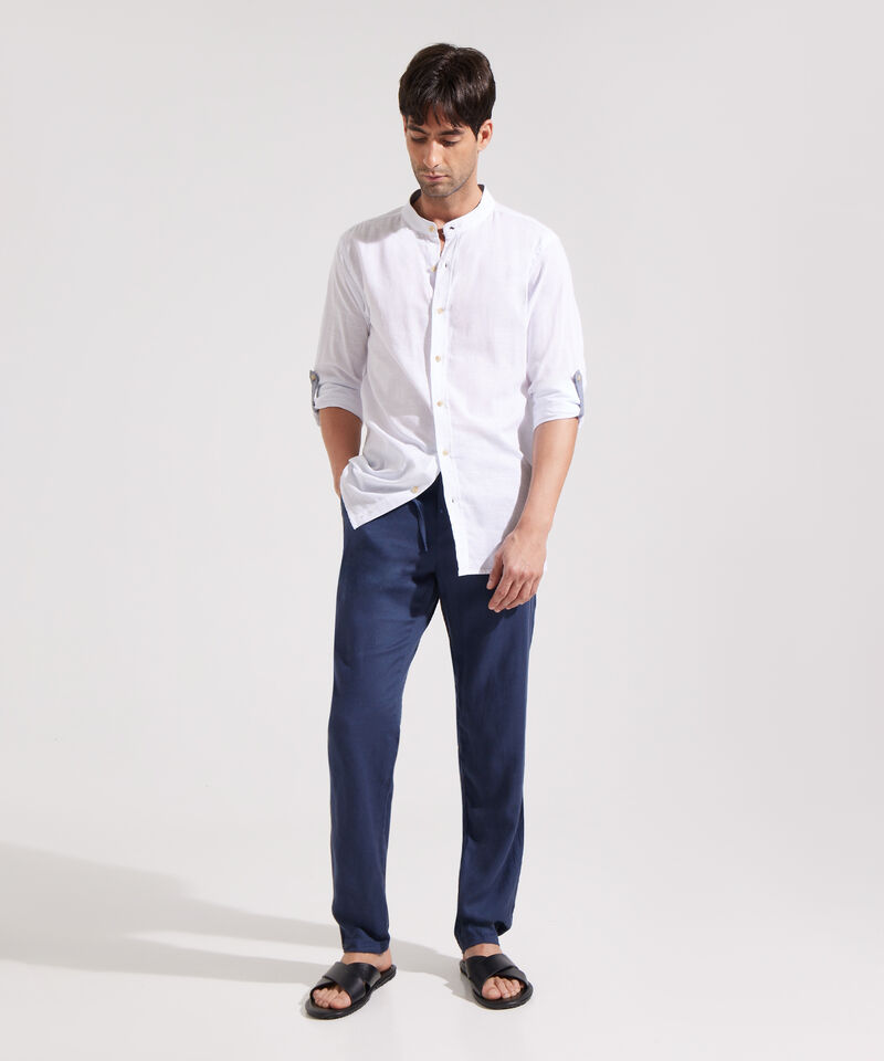 Camisa Manga Larga con Cuello Mao