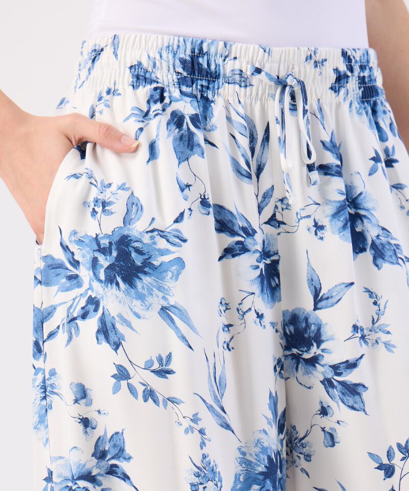 Pantalón Fluido Estampado Floral Ancho