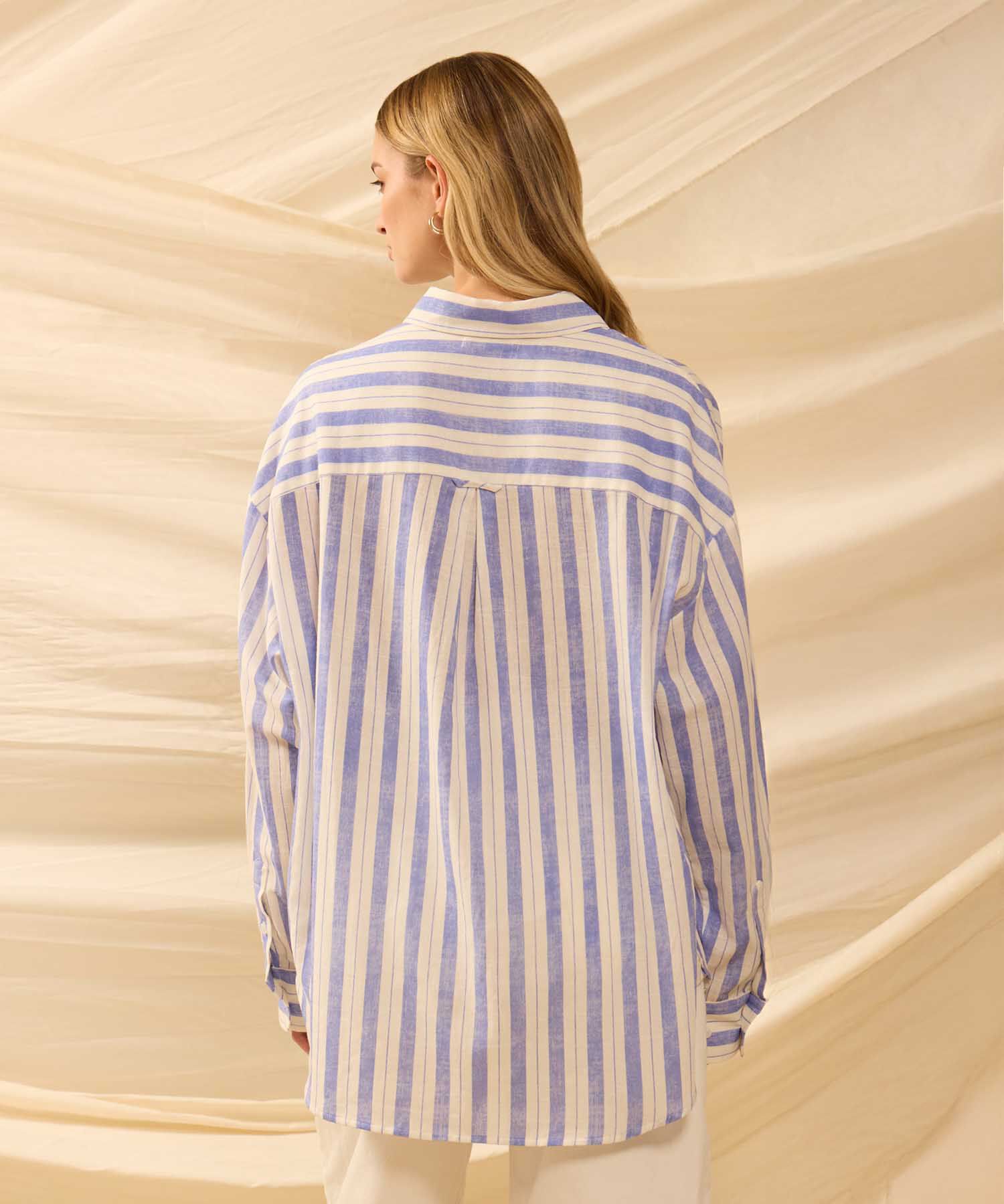 Camisa Oversize De Hombro Ca&iacute;do Para Mujer