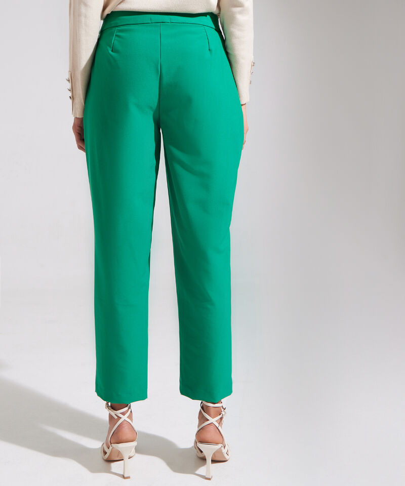 Pantalón Clásico Unicolor Con Vena