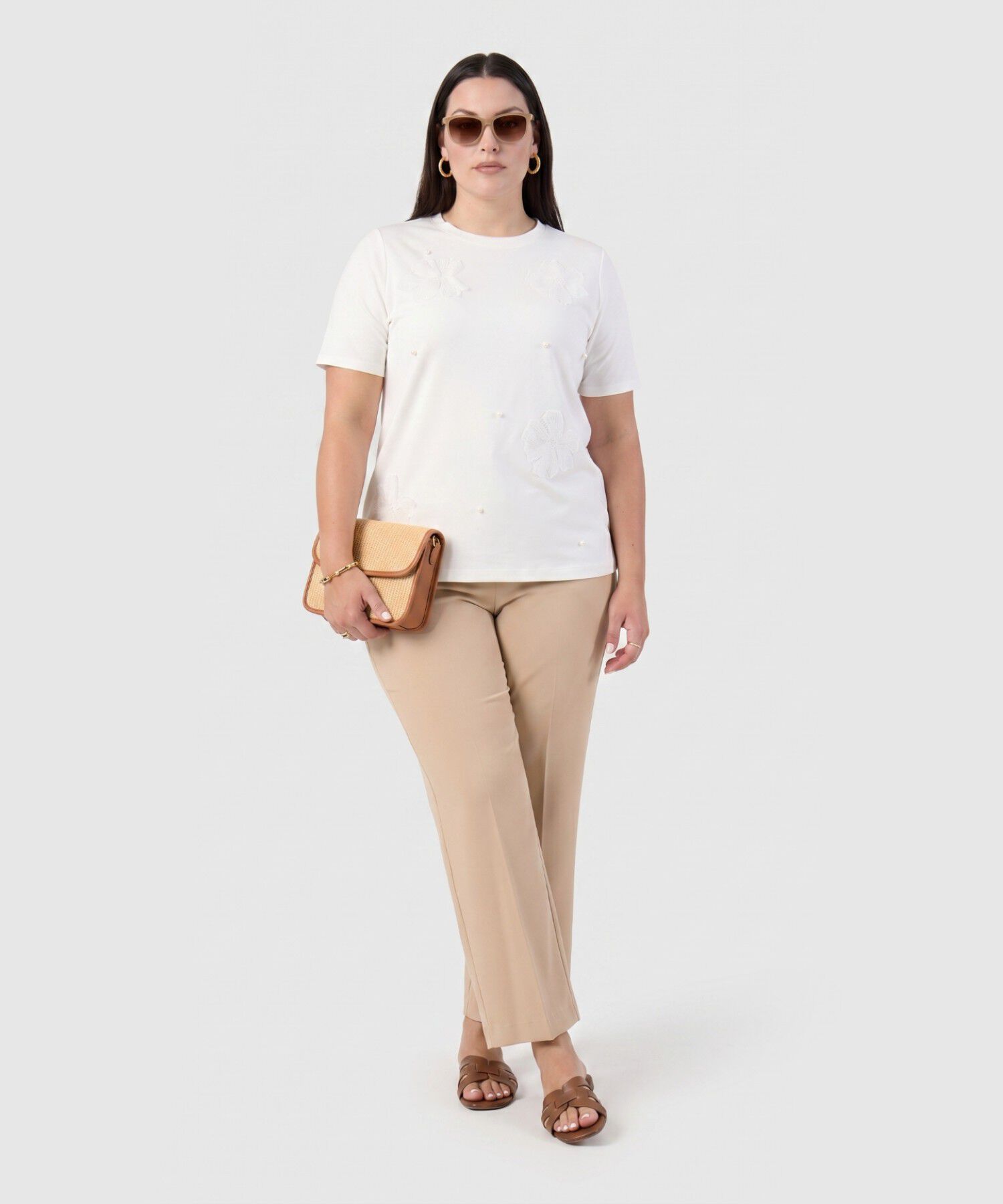 Camiseta Texturizada Cuello Redondo Mujer Curvy