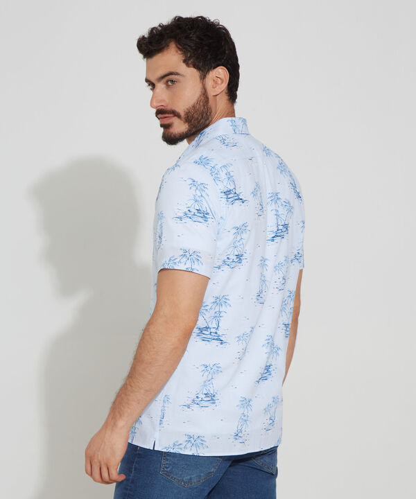 Camisa Manga Corta Estampada Slim Fit