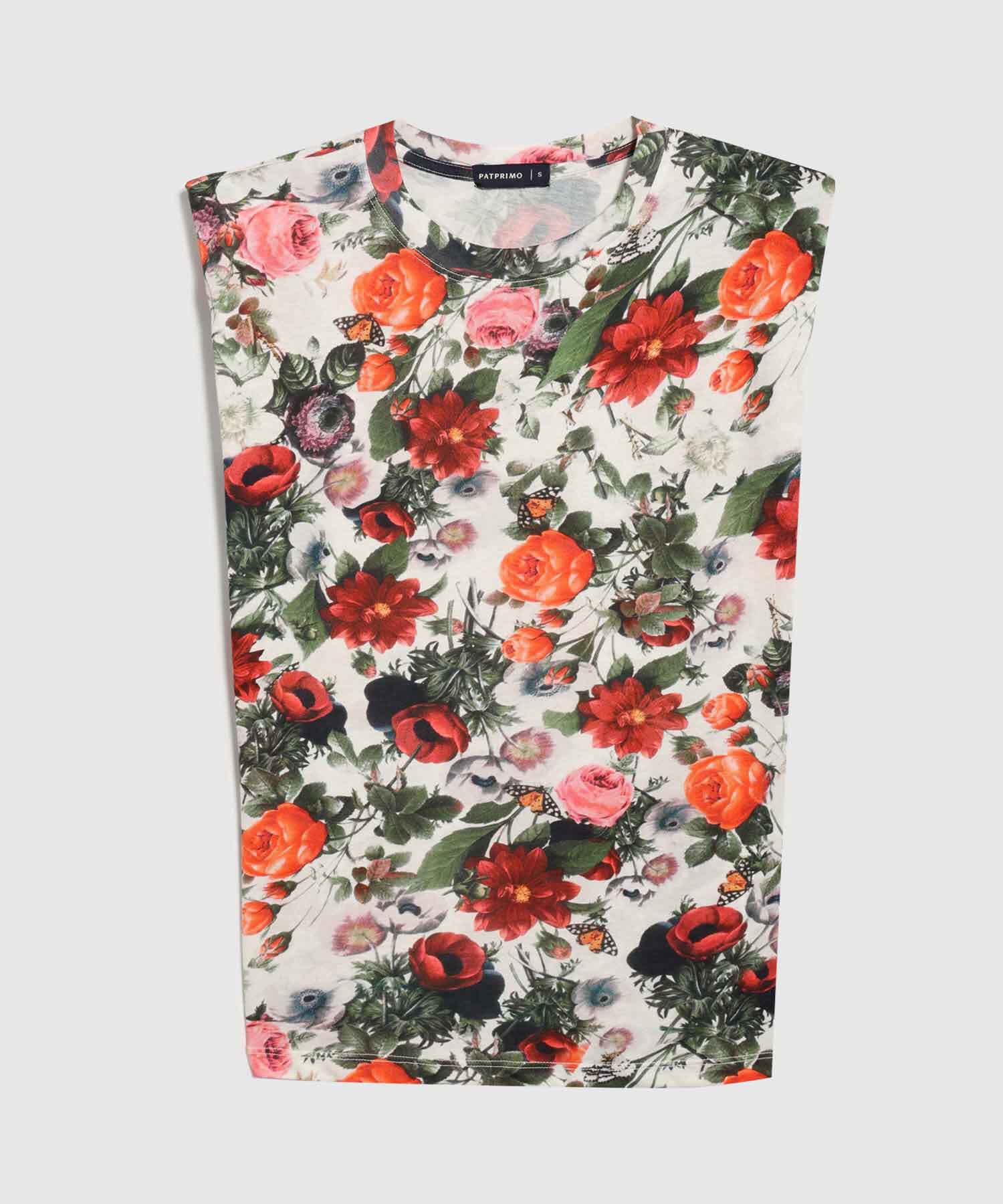 Camiseta Estampada Con Hombreras