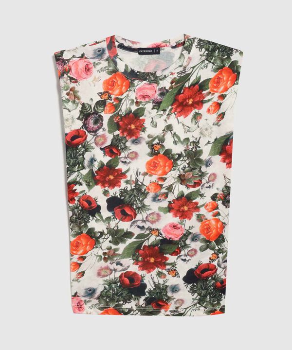 Camiseta Estampada Con Hombreras