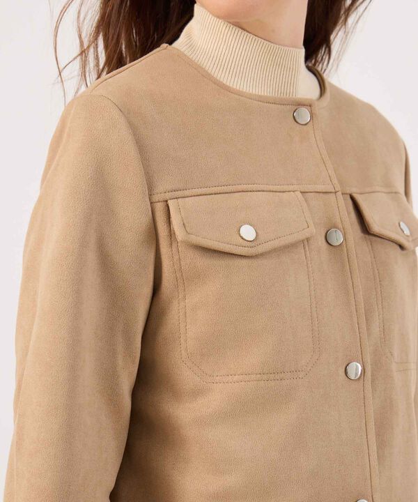 Chaqueta En Suede Unicolor image number null