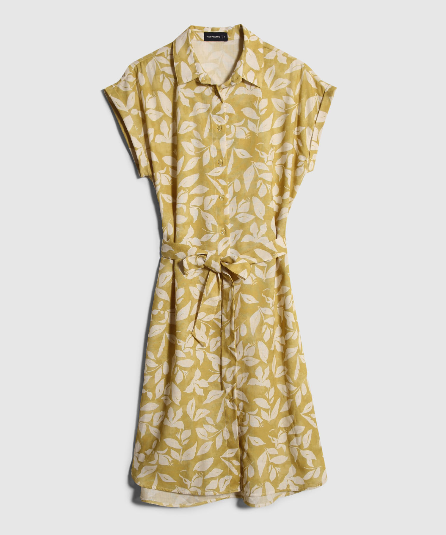 Vestido Camisero En Lino Estampado