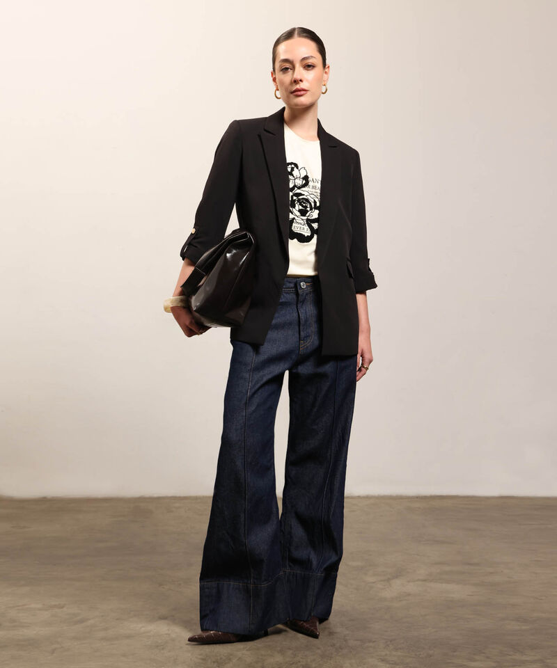 Jean Wide Leg Con Pinzas Frontales Mujer