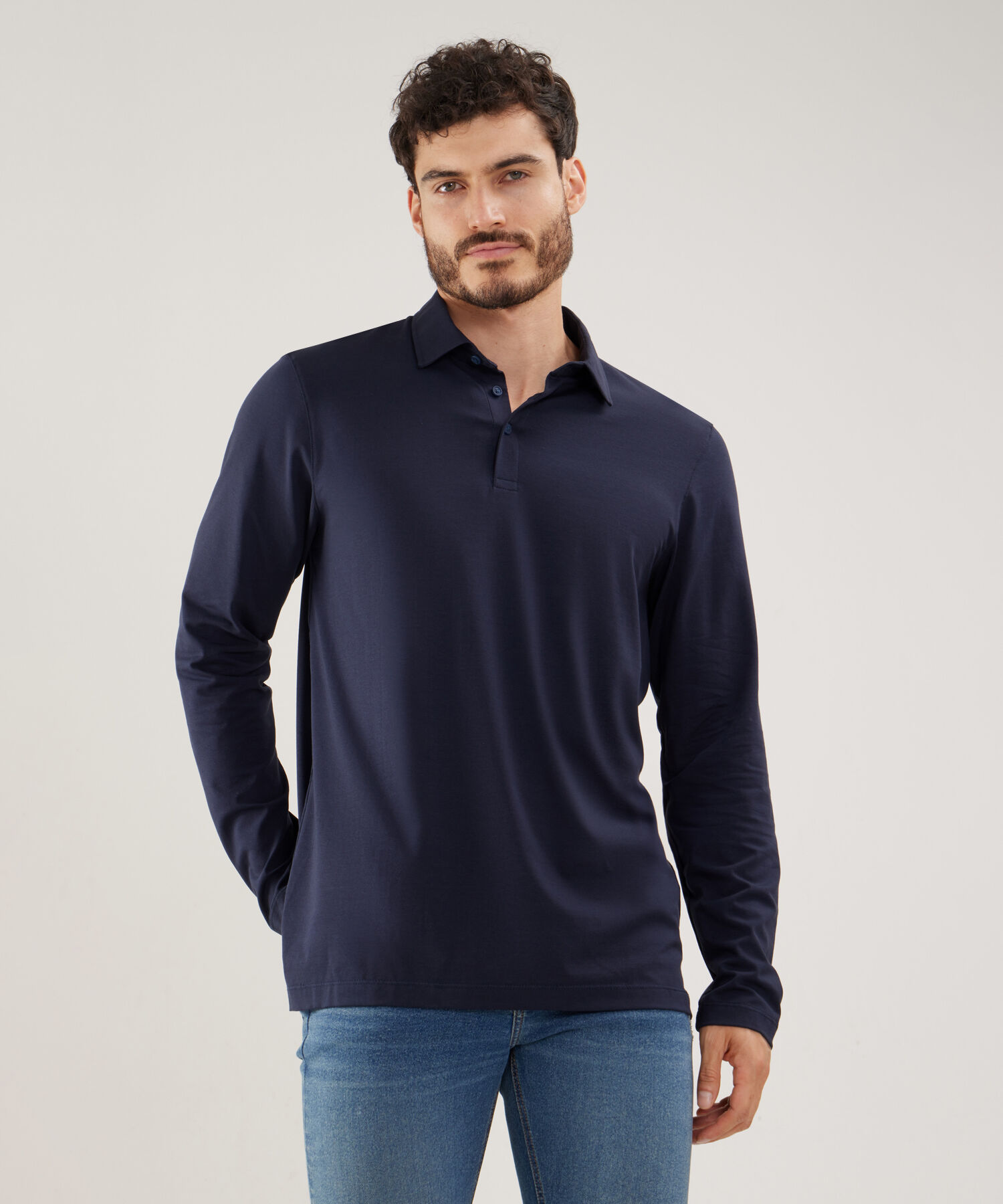 Polo Manga Larga Unicolor