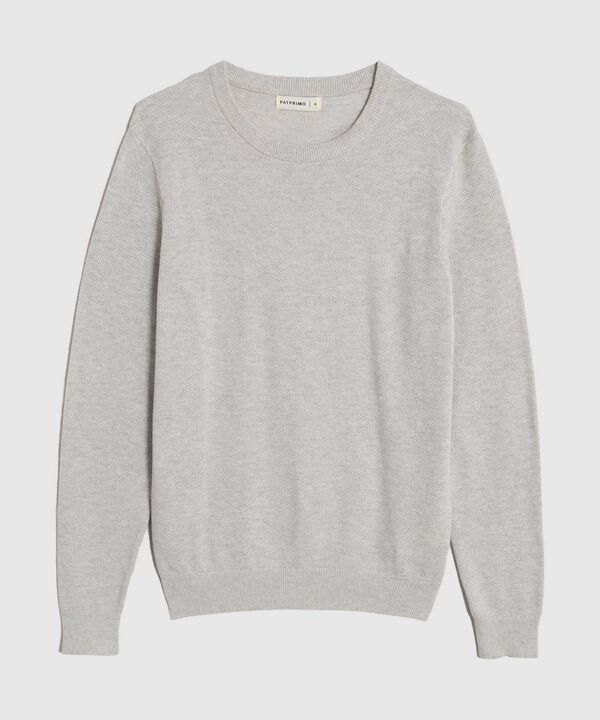 Buzo de Tejido con Textura y Cuello Redondo Para Hombre image number null