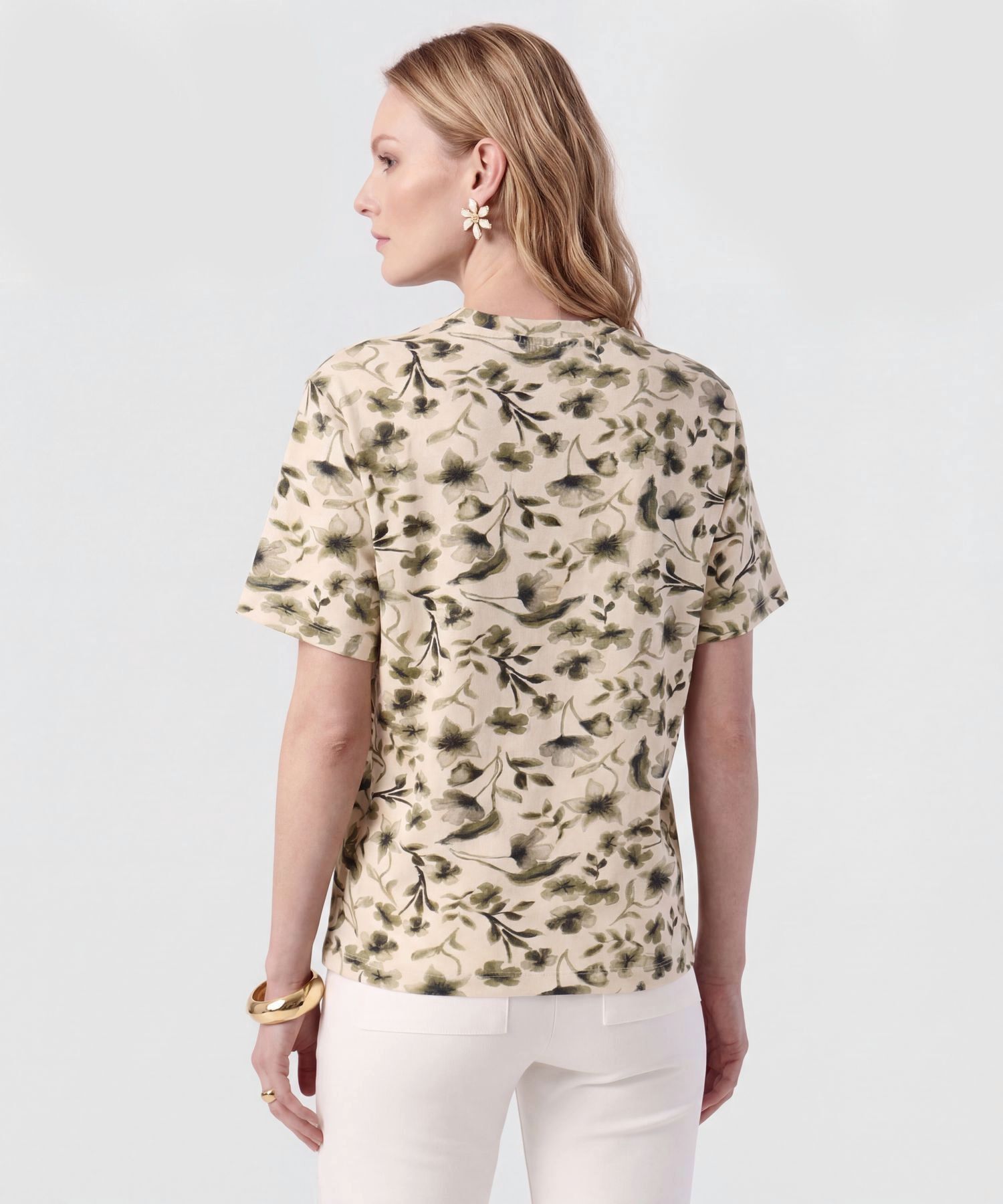 Camiseta Cuello Redondo De Silueta Recta Mujer