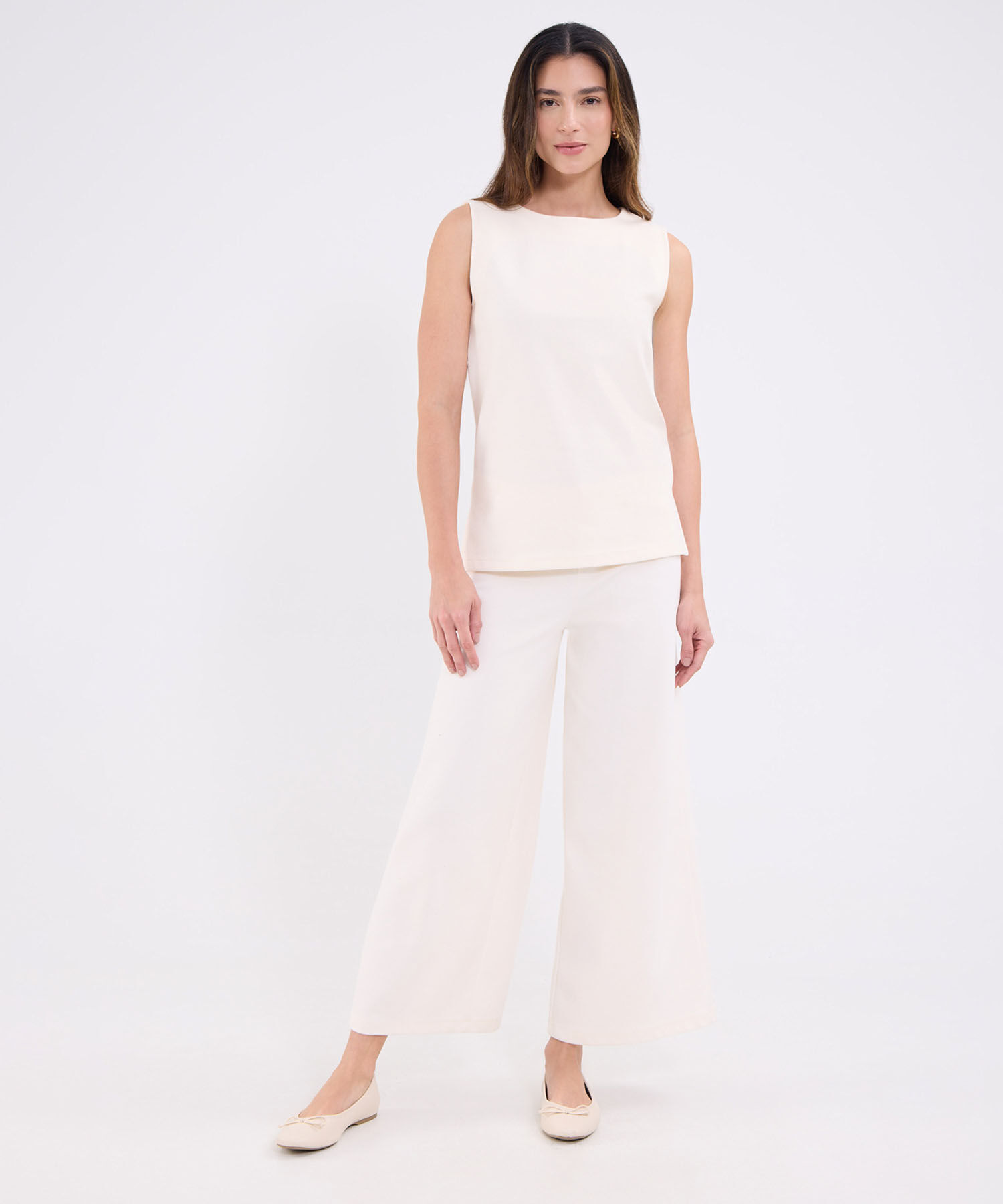 Pantalon culotte unicolor para mujer