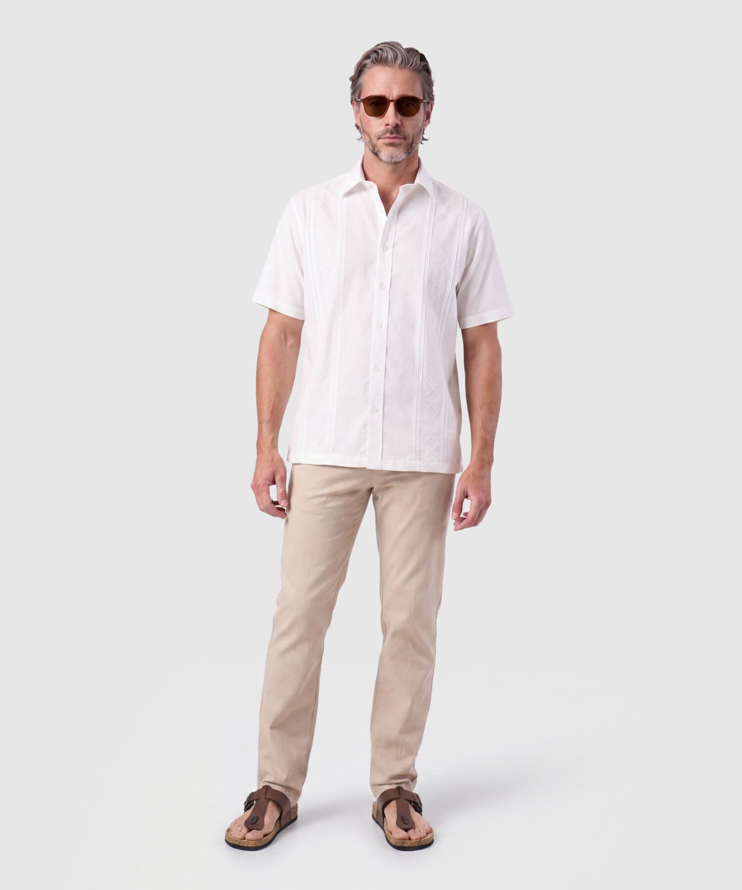 Camisa Guayabera Manga Corta Para Hombre