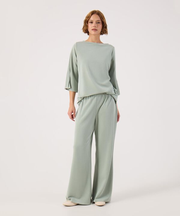 Pantalon fluido unicolor  image number null