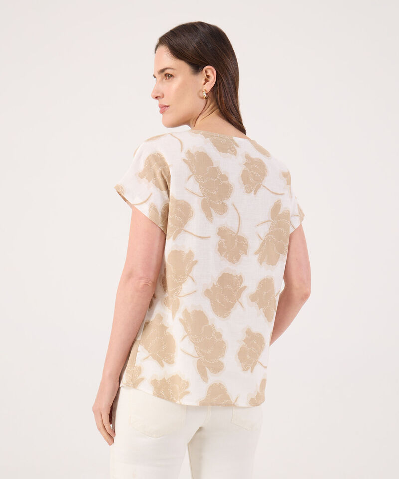 Blusa Estampada, Manga Corta Corrida